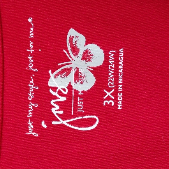 Just my size 3x (22w-24w) short sleeve with criss cross neckline red - Picture 5 of 8